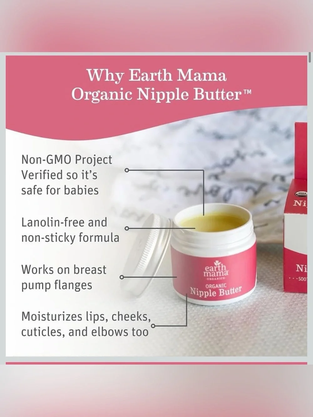 🤱🌿 Earth Mama Organic Nipple Butter – 2 oz (Lanolin-Free)